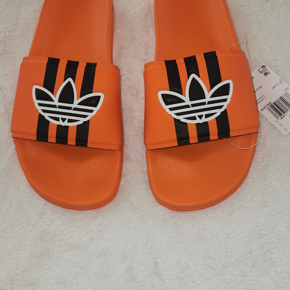 adidas Orange Athletic Slides